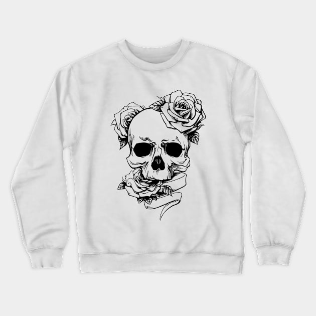 skull&roses 2 Crewneck Sweatshirt by ycapkinn 